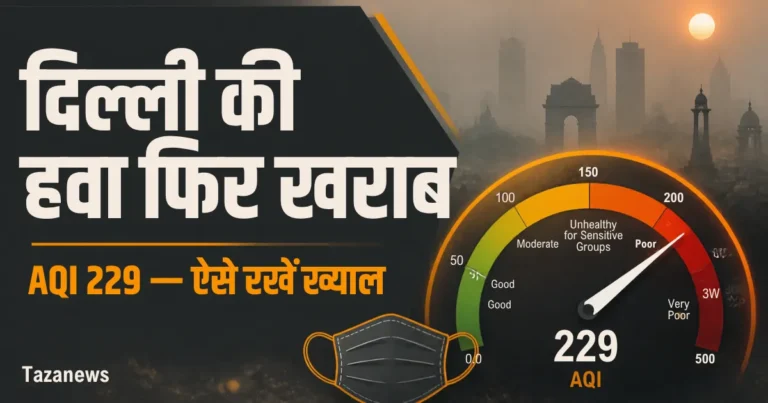 दिल्ली की हवा फिर ‘खराब’, AQI 229 पहुंचा; ऐसे रखें अपना ख्याल